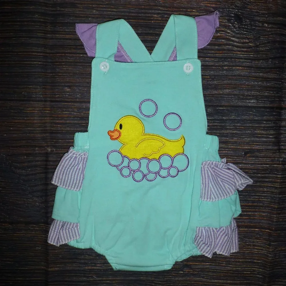 Boutique Baby Girls Duck Romper Jumpsuit